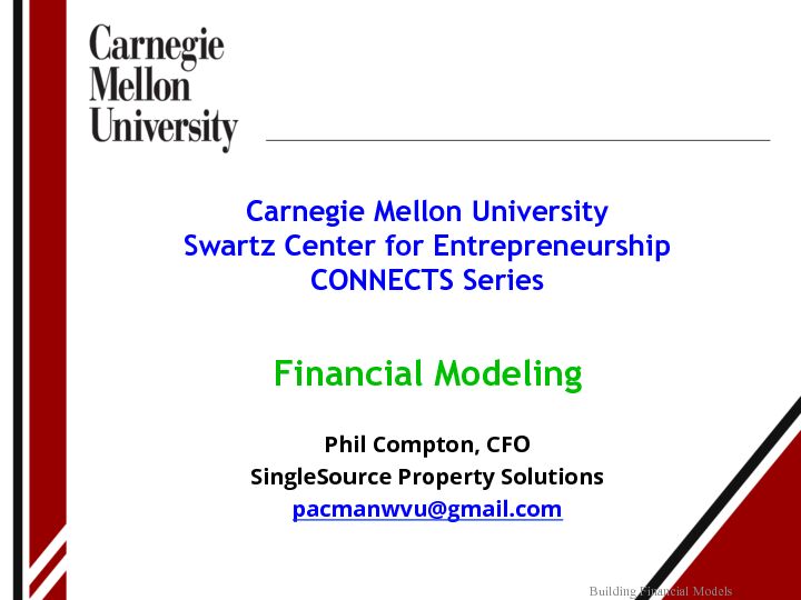 [PDF] Financial Modeling - Carnegie Mellon University
