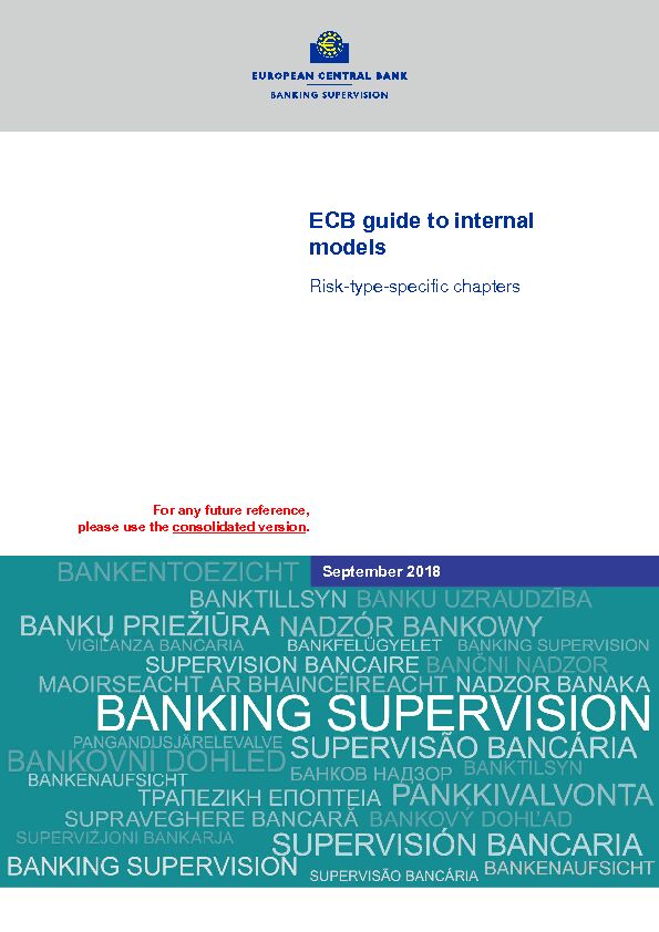 ECB guide to internal models - Risk-type-specific chapters