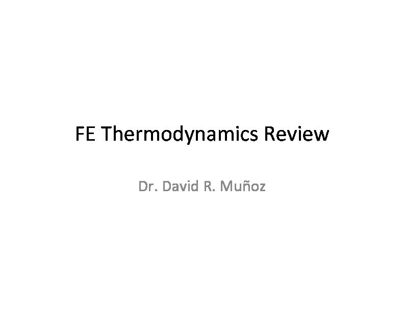 [PDF] FE Thermodynamics Review
