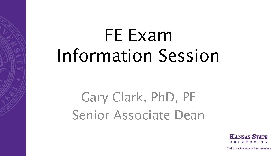 [PDF] FE Exam Information Session