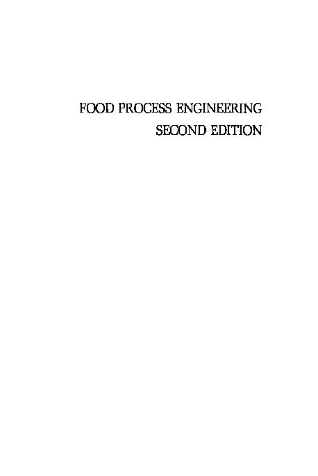 FOOD PROCESS ENGINEERING SECOND EDITION