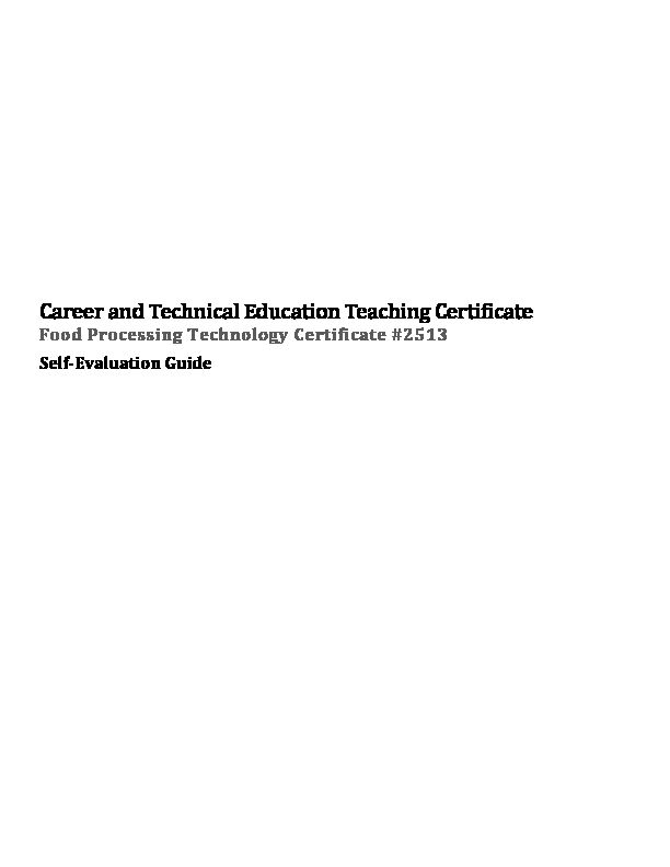 [PDF] Career and Technical Education Teaching Certificate Self  - NJgov