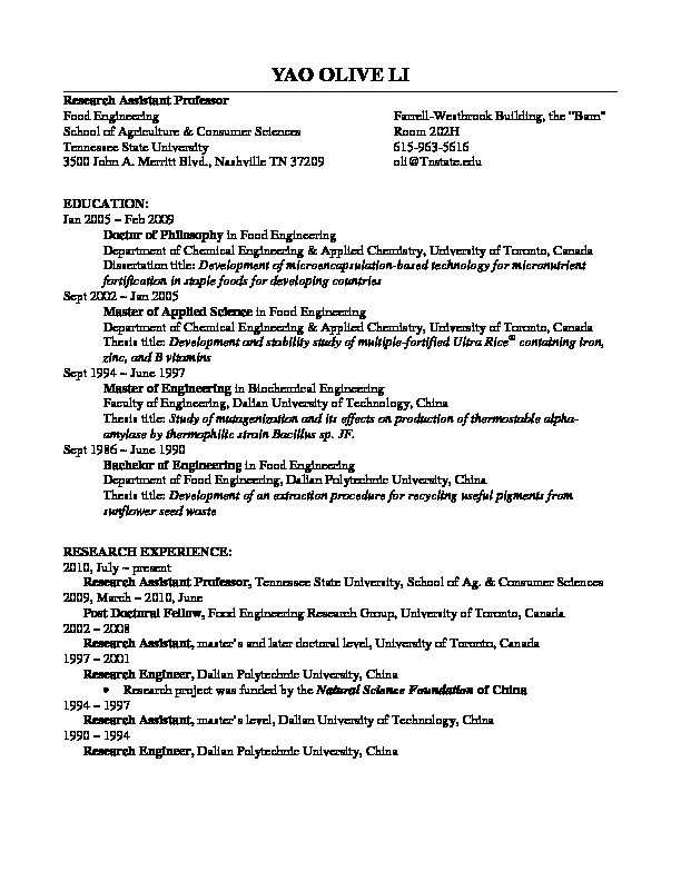 [PDF] YAO OLIVE LI - Tennessee State University