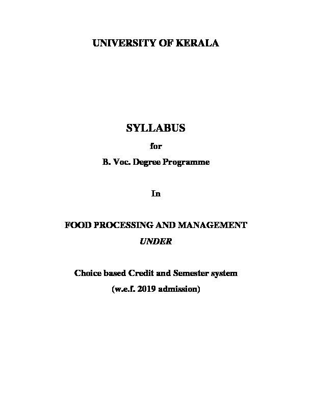 [PDF] SYLLABUS - University of Kerala