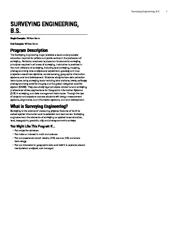 [PDF] Surveying Engineering, BS