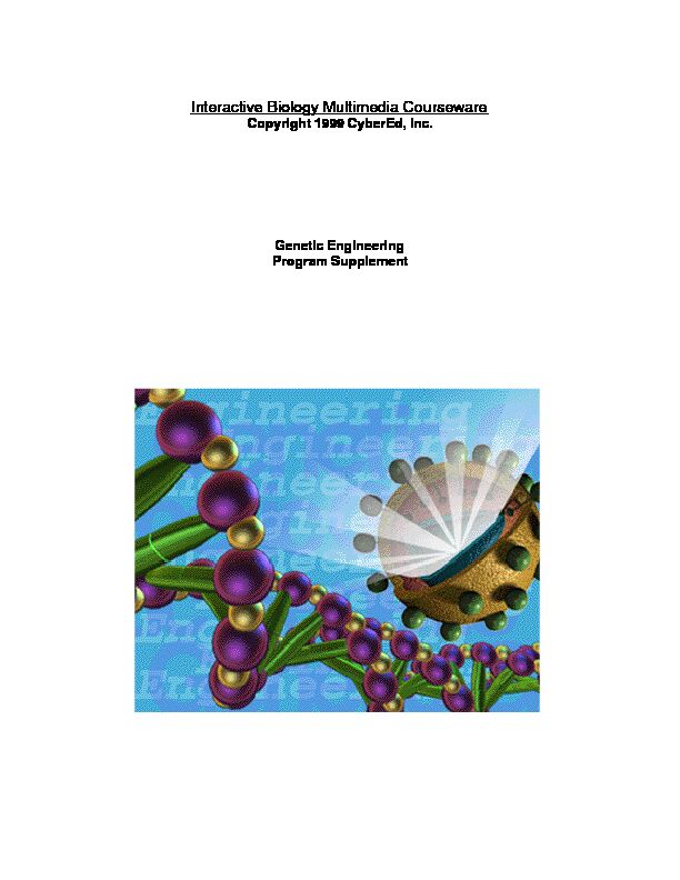 [PDF] Cyber Ed® Multimedia Courseware - Genetic Engineering Program