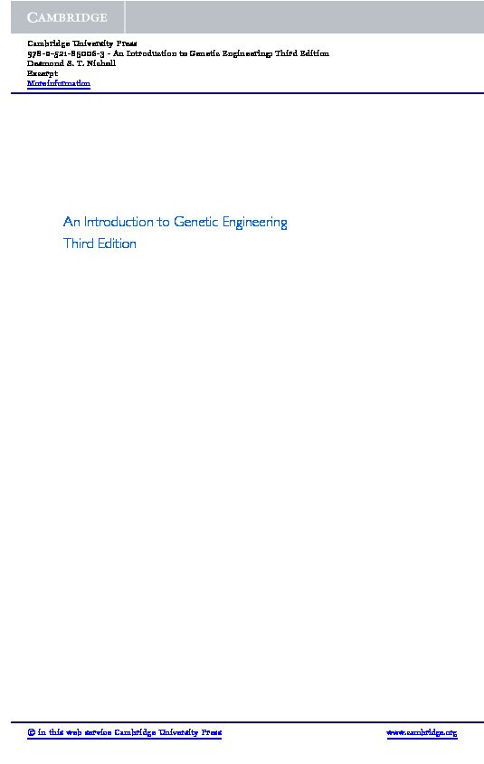 [PDF] An Introduction to Genetic Engineering Third Edition