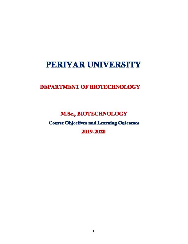 [PDF] Course Objectives and Learning Outcomes - PERIYAR UNIVERSITY