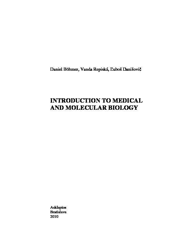 [PDF] INTRODUCTION TO MEDICAL AND MOLECULAR BIOLOGY