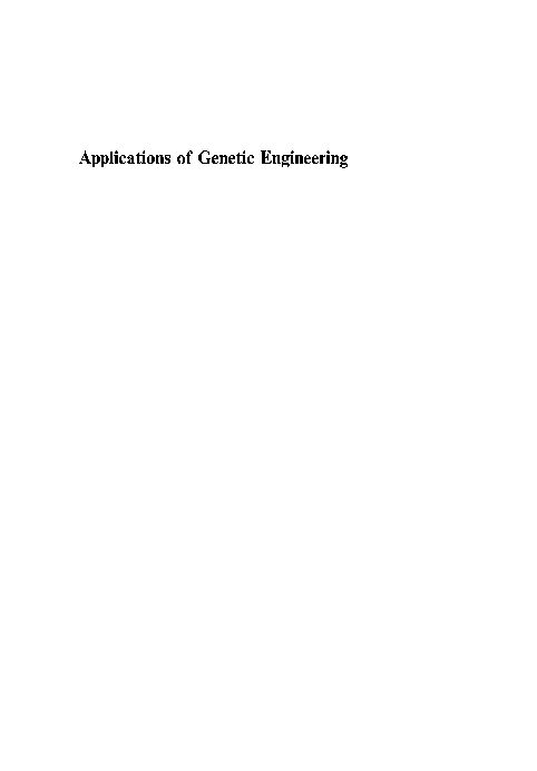 Applications of Genetic Engineering - Springer