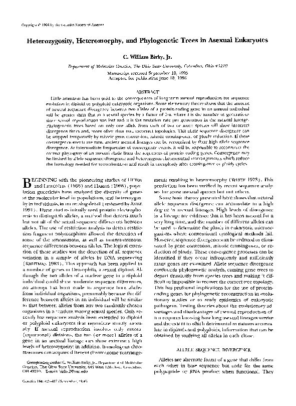 [PDF] Birky96Heterozygositypdf - Ecology & Evolutionary Biology
