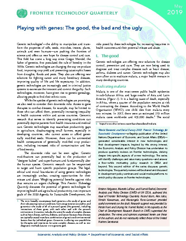 [PDF] Playing with genes: The good, the bad and the ugly - the United