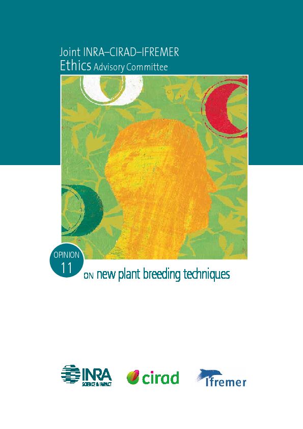 [PDF] Opinion 11 on new plant breeding techniques, 2018 - INRA