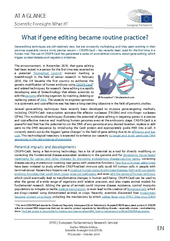 [PDF] What if gene editing became routine practice? - European Parliament