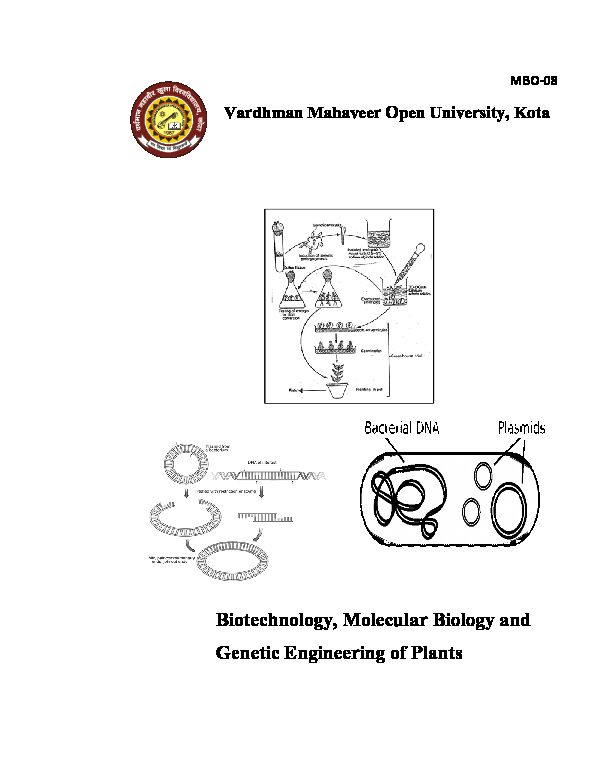 [PDF] Biotechnology, Molecular Biology and Genetic Engineering of Plants