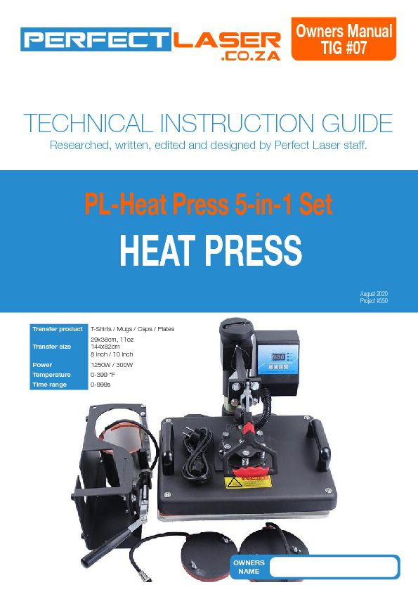 [PDF] PL-Heat Press 5-in-1 Set - Perfect Laser