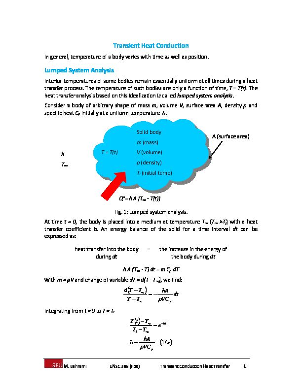 [PDF] Transient Conduction Heat Transfer