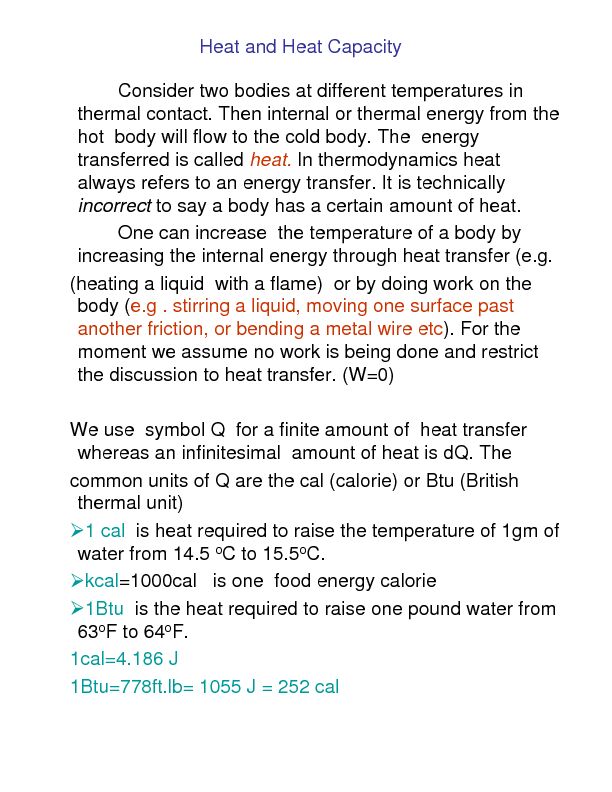 [PDF] Heat and Heat Capacity Consider two bodies at different
