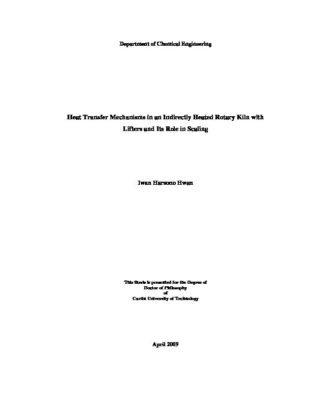 [PDF] Heat Transfer Mechanisms in an Indirectly Heated Rotary  - CORE