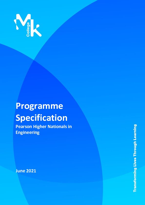 Programme Specification - MK College
