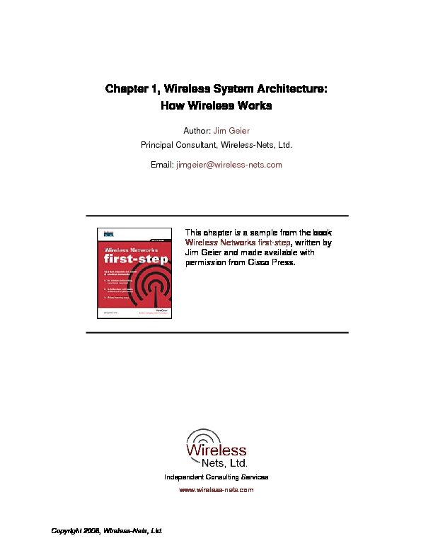 Chapter 1, Wireless System Architecture: How Wireless Works