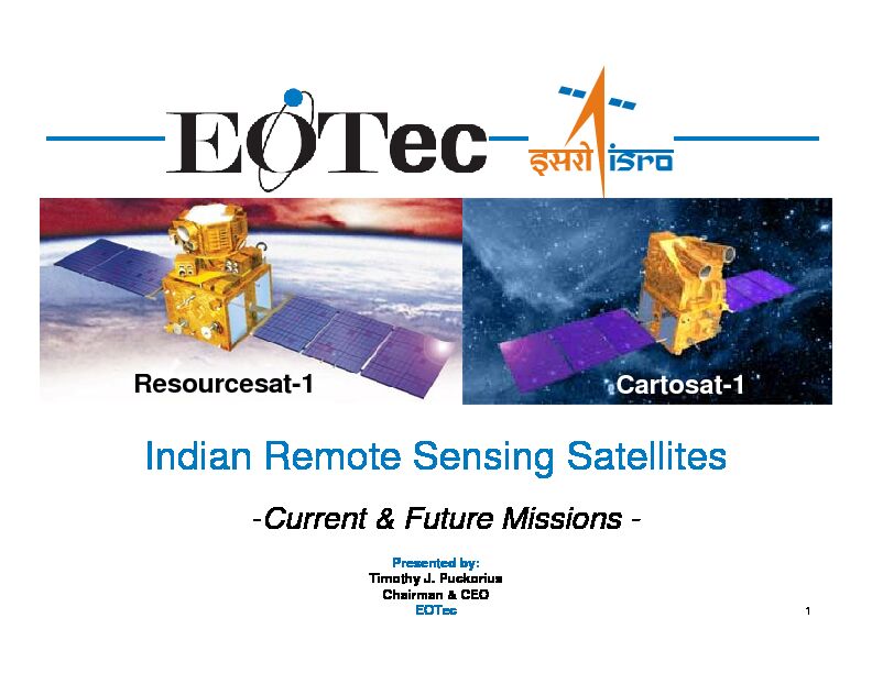 [PDF] Indian Remote Sensing Satellites