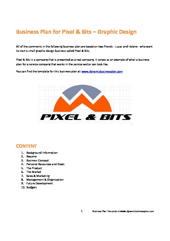 Business Plan for Pixel Bits Graphic Design