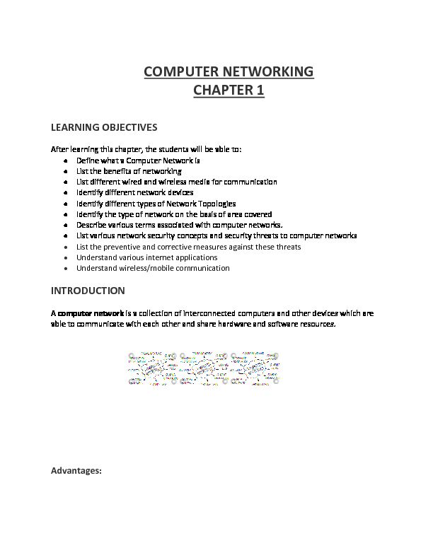 [PDF] COMPUTER NETWORKING CHAPTER 1