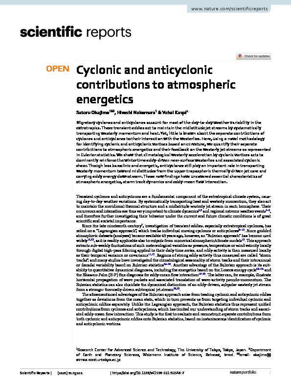 [PDF] Cyclonic and anticyclonic contributions to atmospheric energetics