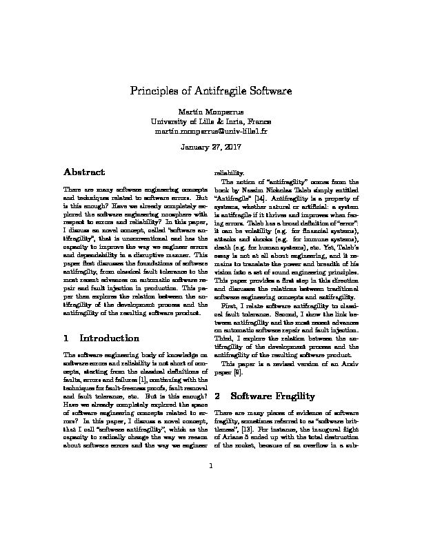 [PDF] Principles of Antifragile Software