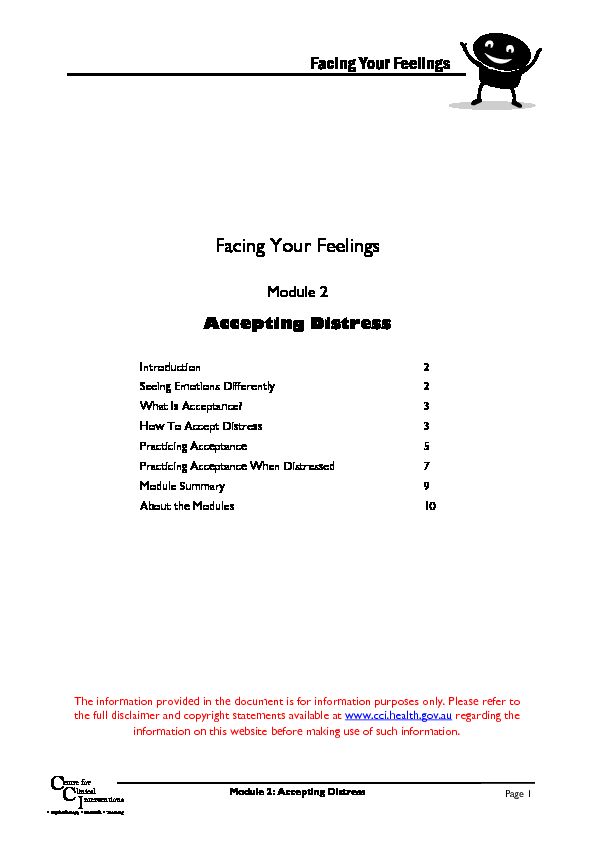 [PDF] Facing Your Feelings – Module 2: Accepting Distress