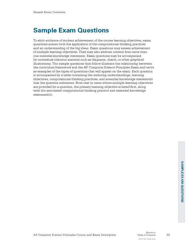 [PDF] Sample Exam Questions - apcspths