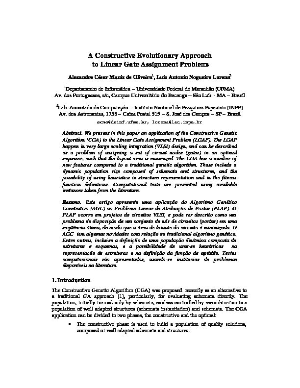 [PDF] A Constructive Evolutionary Approach to Linear Gate Assignment