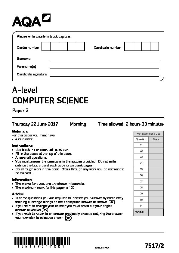 A-level COMPUTER SCIENCE