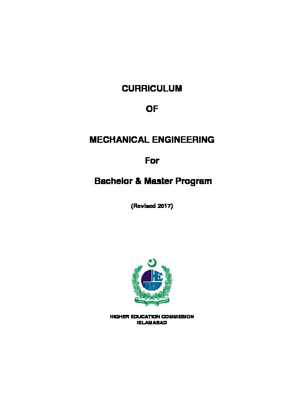 [PDF] CURRICULUM OF MECHANICAL ENGINEERING For Bachelor