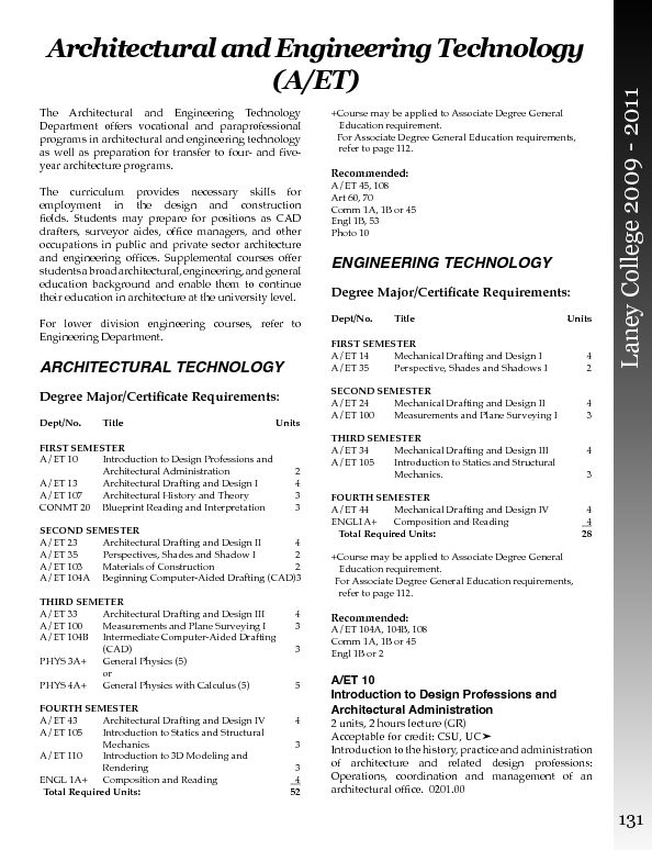 [PDF] Architectural and Engineering Technology (A/ET) - Laney College