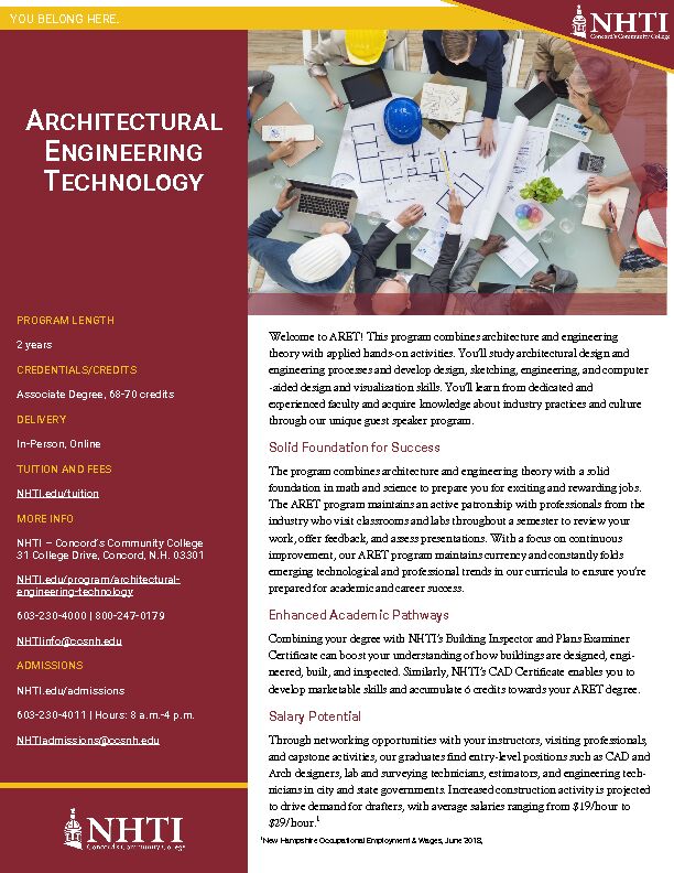 [PDF] Architectural Engineering Technology  NHTI