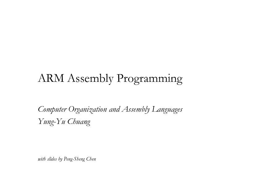 [PDF] ARM Assembly Programming