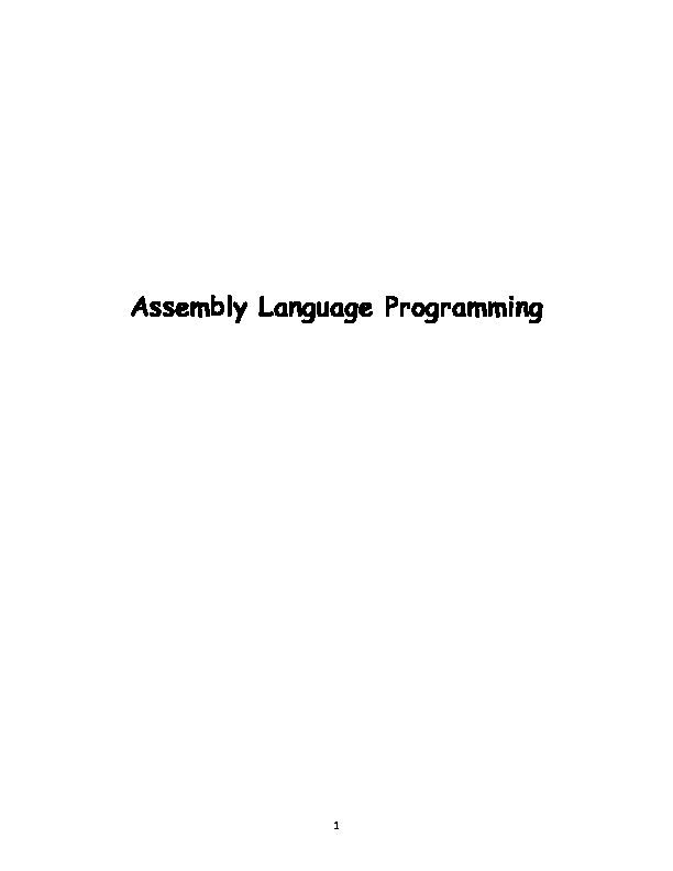 [PDF] Assembly Language Programming