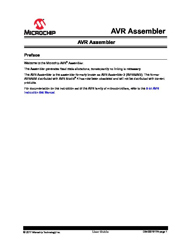 [PDF] AVR Assembler - Microchip Technology