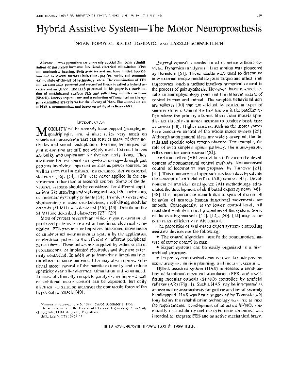 [PDF] Hybrid assistive system-the motor neuroprosthesis