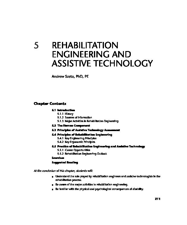 [PDF] 5 REHABILITATION ENGINEERING AND ASSISTIVE TECHNOLOGY