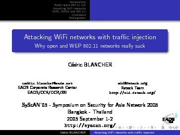 Attacking WiFi networks with traffic injection - Why open and WEP