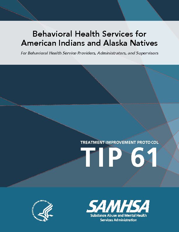 TIP 61 Behavioral Health Services for American Indians and Alaska