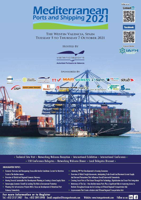 [PDF] Mediterranean Ports & Shipping 2021 - TRANSPORT EVENTS