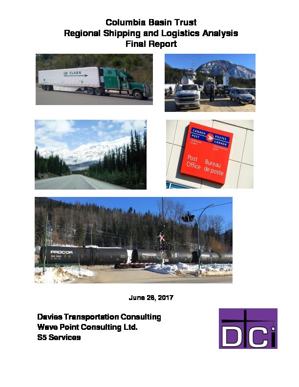 [PDF] Columbia Basin Trust Regional Shipping and Logistics Analysis