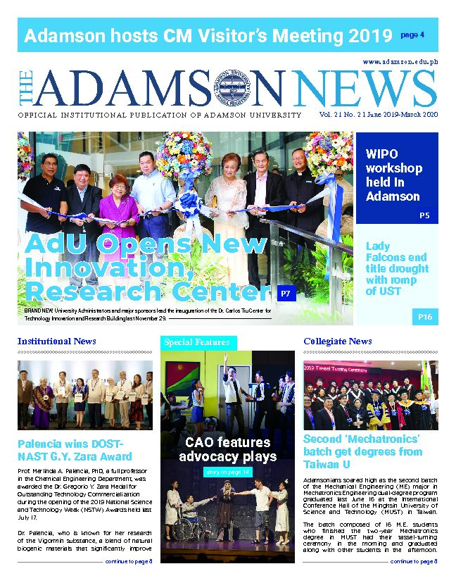 [PDF] AdU Opens New Innovation, Research Center - Adamson University