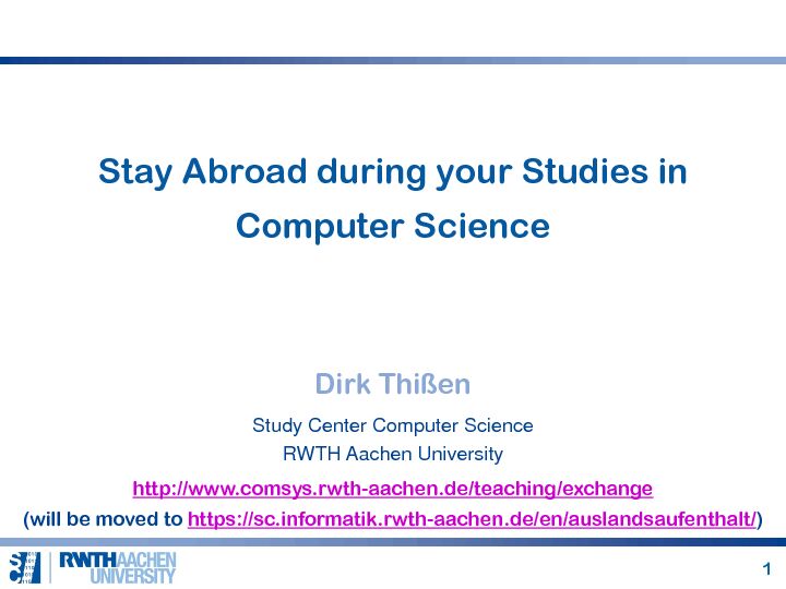 [PDF] Stay Abroad during your Studies in Computer Science