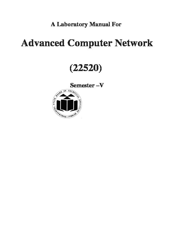 [PDF] Advanced Computer Network (22520)