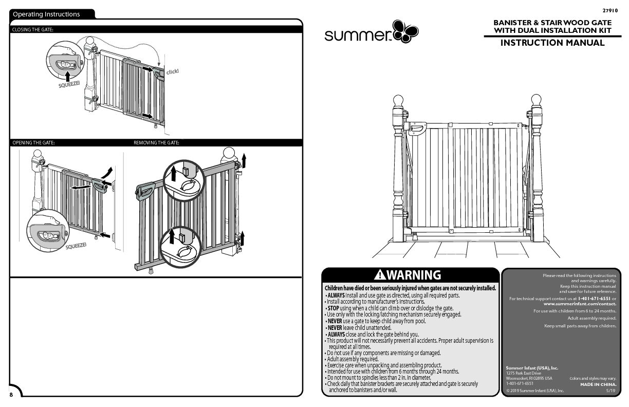 [PDF] 27910 Banister Wood Gate IB_519 - Summer Infant